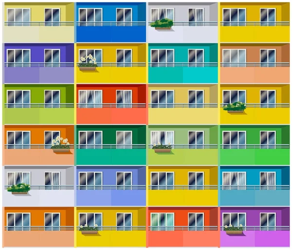 Colored apartments house — Stock Vector