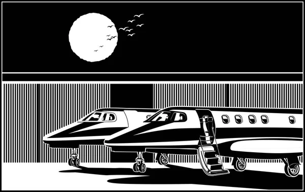 Gestileerde luxe zakenvliegtuigen — Stockvector