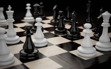 Satranç figürleri yakın çekim ile