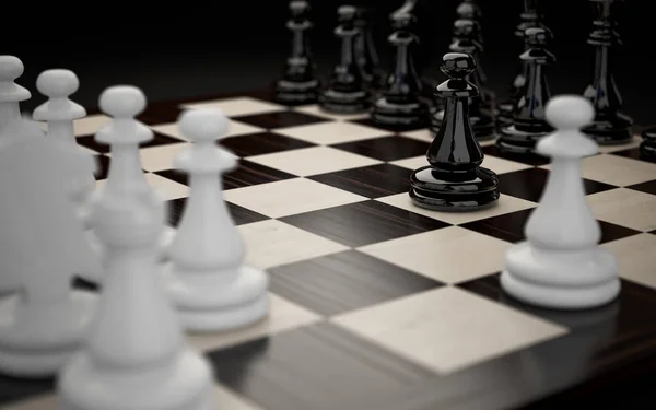 Шахова дошка з фігурами крупним планом — стокове фото