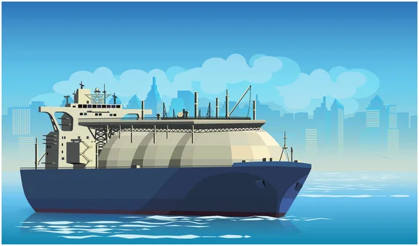 Navio petroleiro de gás natural liquefeito — Vetor de Stock