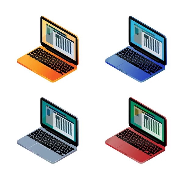 Mehrfarbige Laptops — Stockvektor