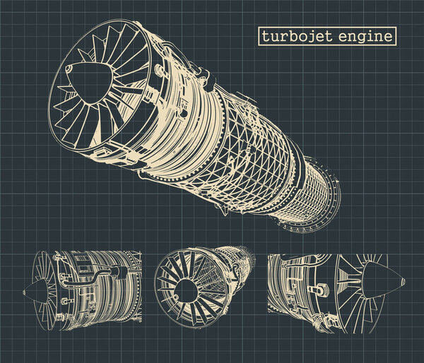 Turbojet engine blueprints