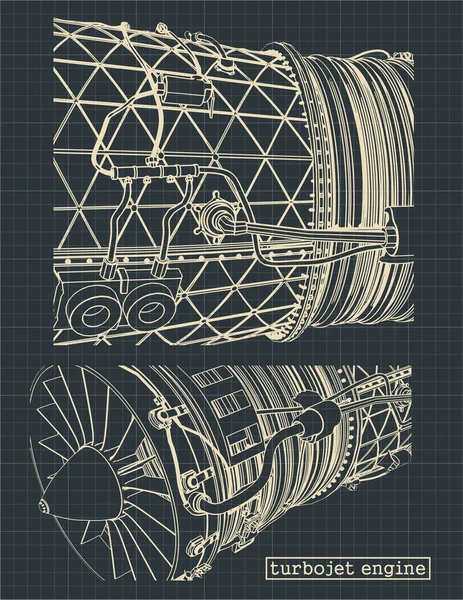 Desenhos do motor turbojato — Vetor de Stock