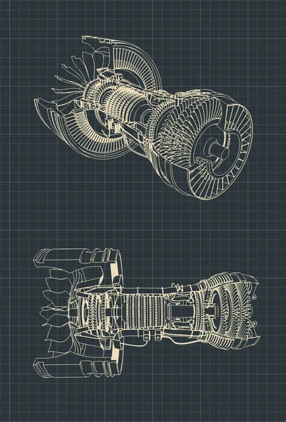 Proyecto Turbofan Jet Engine — Vector de stock