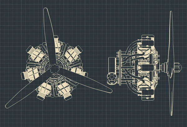 Schémas directeurs du moteur radial — Image vectorielle