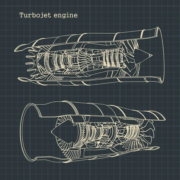 Turbojet motorunun planları