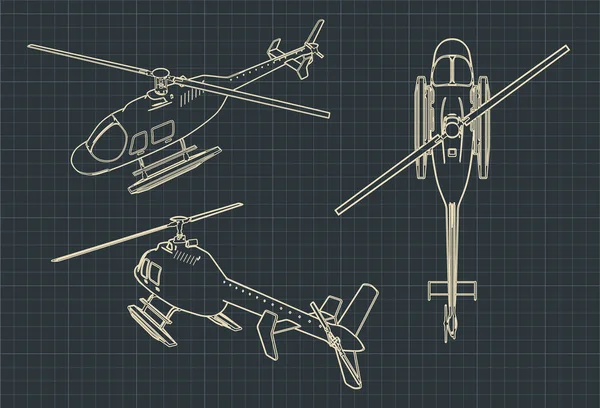 Planos de helicópteros — Archivo Imágenes Vectoriales