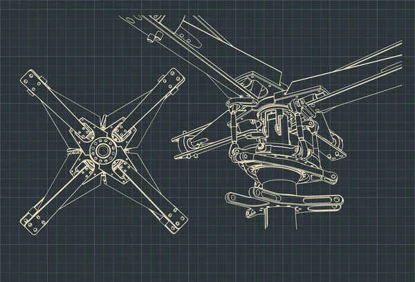 Hubschrauber-Rotor-Zeichnungen — Stockvektor