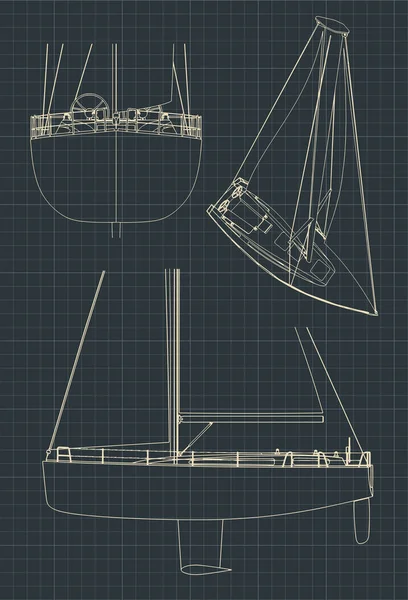 Σχέδια ιστιοπλοϊκών σκαφών — Διανυσματικό Αρχείο