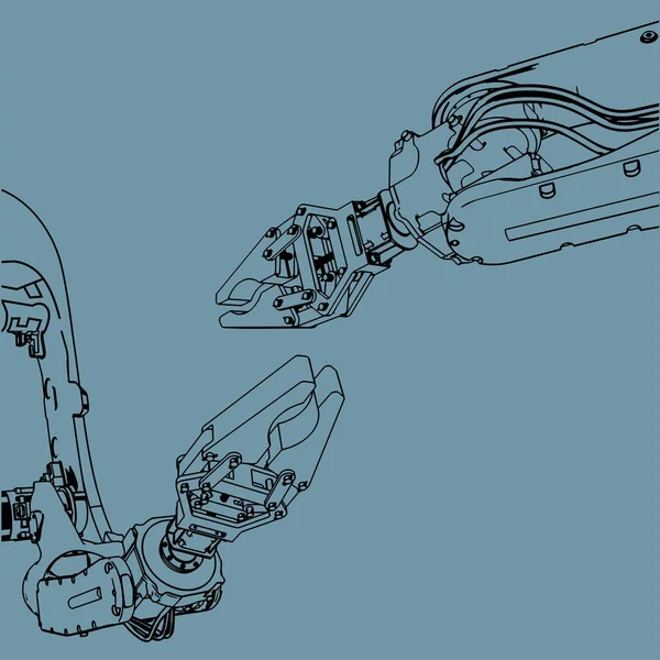 Robots industriales — Vector de stock