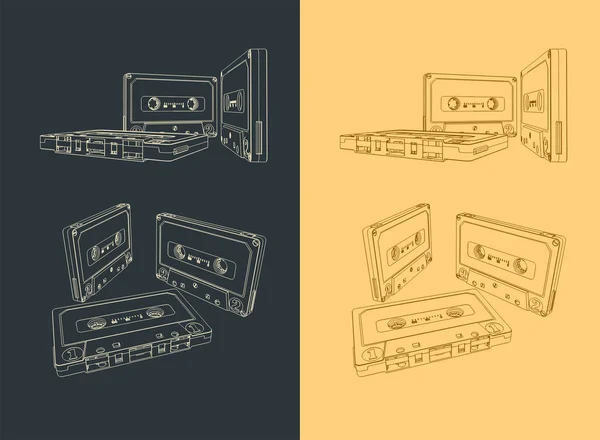 Магнитные ленточные кассеты — стоковый вектор