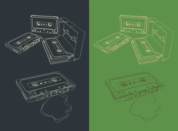 Retro Tape cassettes — Stock Vector