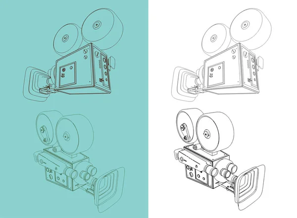 Câmera de cinema — Vetor de Stock