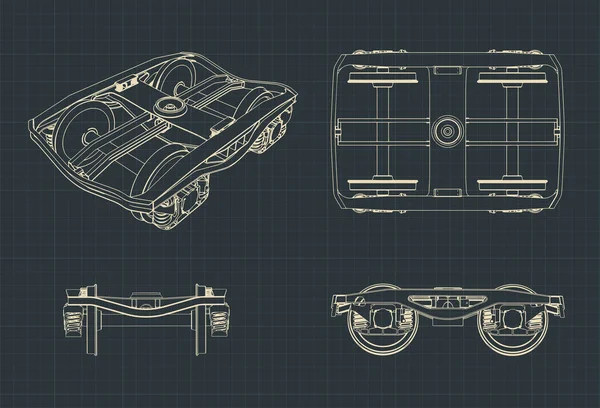 Distancia entre ejes de un modelo de vagón de tren — Vector de stock