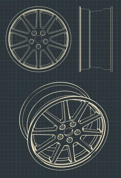 Ruedas de aleación automotriz — Archivo Imágenes Vectoriales