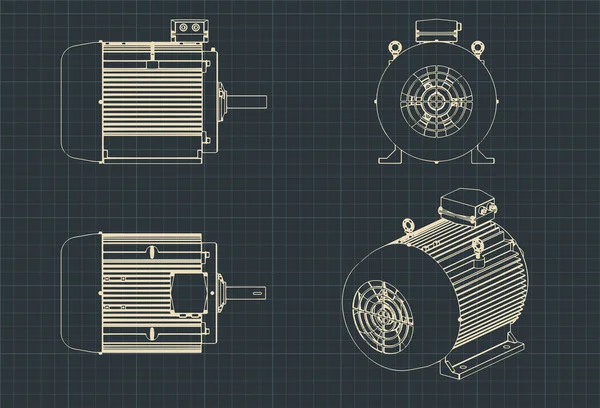 Electric motor drawings — 스톡 벡터