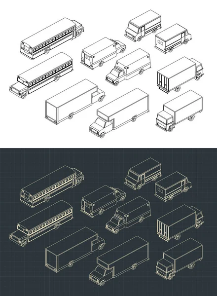 Ensemble isométrique de transport urbain — Image vectorielle