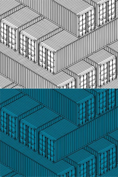 Изометрические контейнеры — стоковый вектор