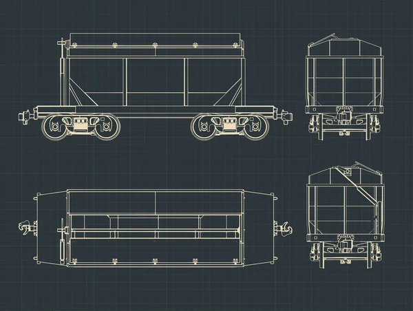 Чертежи фургона зерна Хоппера — стоковый вектор