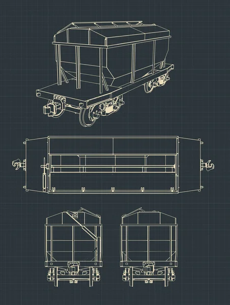 Grain Hopper Wagon — Stock Vector