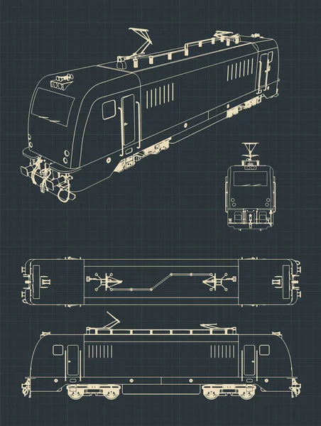 Dessins électriques de locomotive — Image vectorielle