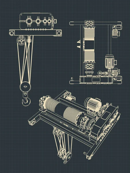 Beam Crane drawings — 스톡 벡터