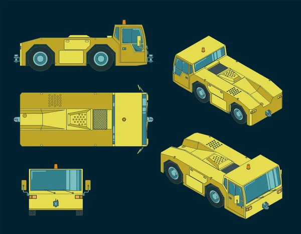 Trator de reboque do aeroporto ilustrações — Vetor de Stock