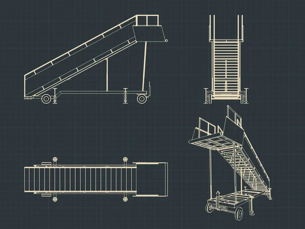 Gestileerde Vectorillustratie Van Laddertekeningen Van Vliegtuigen — Stockvector