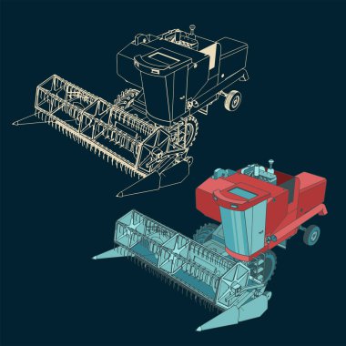 Bir Birleşim Hasatçısı 'nın biçimlendirilmiş vektör çizimleri