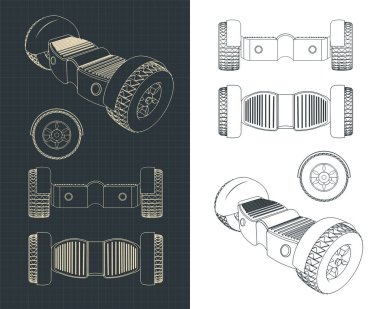 Scooter çizimlerinin biçimlendirilmiş vektör çizimi