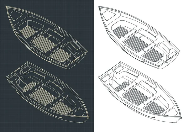 Ilustración Vectorial Estilizada Dibujos Isométricos Del Barco — Vector de stock