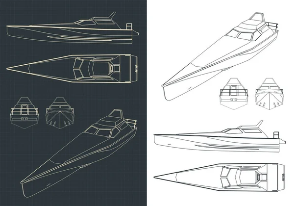 Dibujos Estilizados Del Barco Alta Velocidad Ilustración Del Vector — Archivo Imágenes Vectoriales