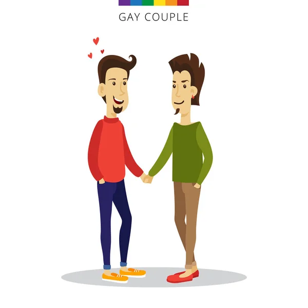 Vecteur gay couple amour concept Famille de deux hommes. Illustration romantique . — Image vectorielle