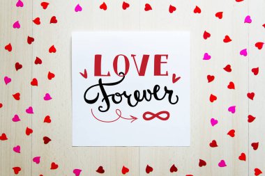 Sevgililer günü tebrik Not yazı ile vintage bileşimi