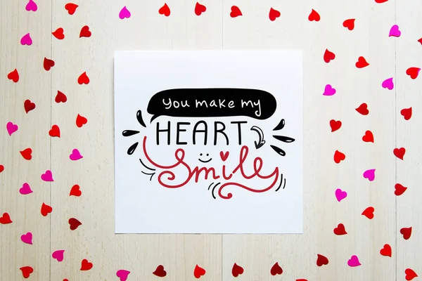 St Valentine's Day vintage composition of greeting note with lettering — Stock Photo, Image