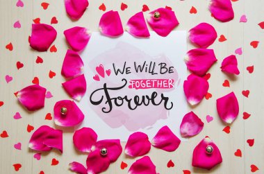 Sevgililer günü tebrik Not yazı ile vintage bileşimi