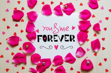 Sevgililer günü tebrik Not yazı ile vintage bileşimi