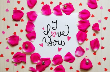 Sevgililer günü tebrik Not yazı ile vintage bileşimi