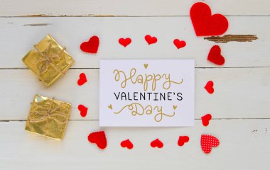 Sevgililer günü vintage genel gider kompozisyonu kalpleri ve tebrik