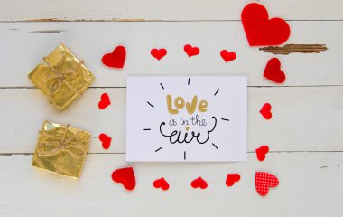 Sevgililer günü kalpleri vintage genel gider kompozisyon