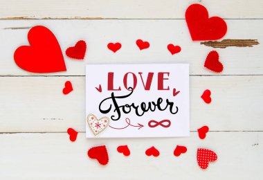 Sevgililer günü kalpleri vintage genel gider kompozisyon