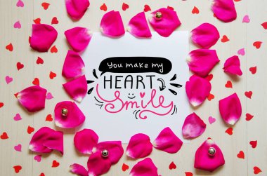 Sevgililer günü vintage kompozisyon Not tebrik