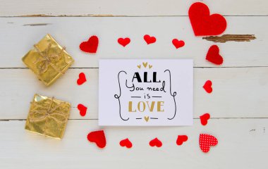 Sevgililer günü kalpleri vintage genel gider kompozisyon