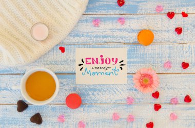 Vintage düz şablon motivasyonel el Not yazı / lay