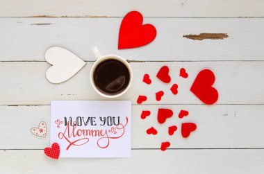 Not aşk itirafı ile anneler günü vintage genel gider kompozisyonu