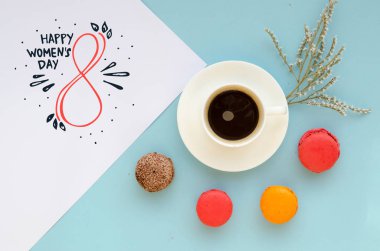 Dünya Kadınlar Günü tebrik ile Not genel gider kompozisyonu