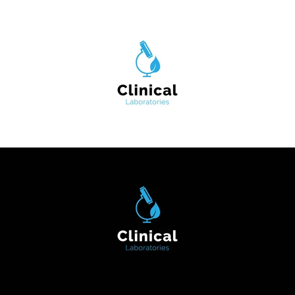 Simple clinical laboratory microscope logo — Stock Vector