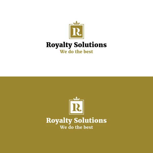 Royal abstrait R lettre logo avec couronne . — Image vectorielle