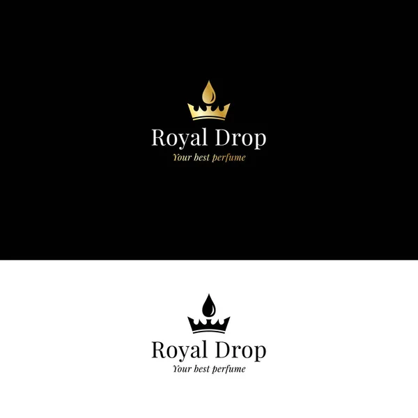 Логотип ароматерапії та парфумів з короною та краплями — стоковий вектор